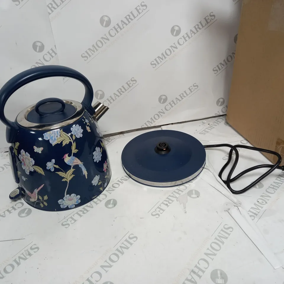 LAURA ASHLEY ELVEDEN PRINT KETTLE - NAVY