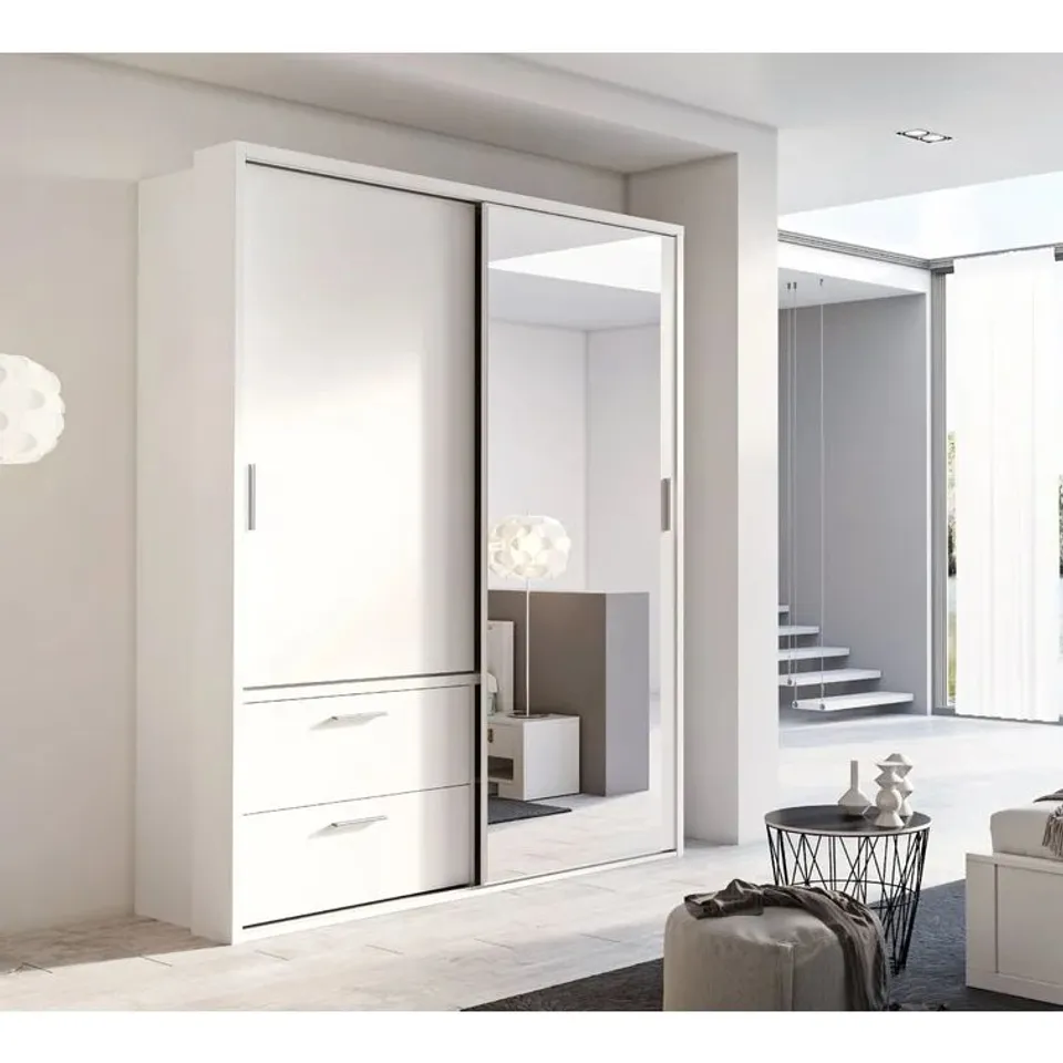 BOXED GULBAHAR 2 DOOR MANUFACTURED WOOD WARDROBE (5 BOXES)