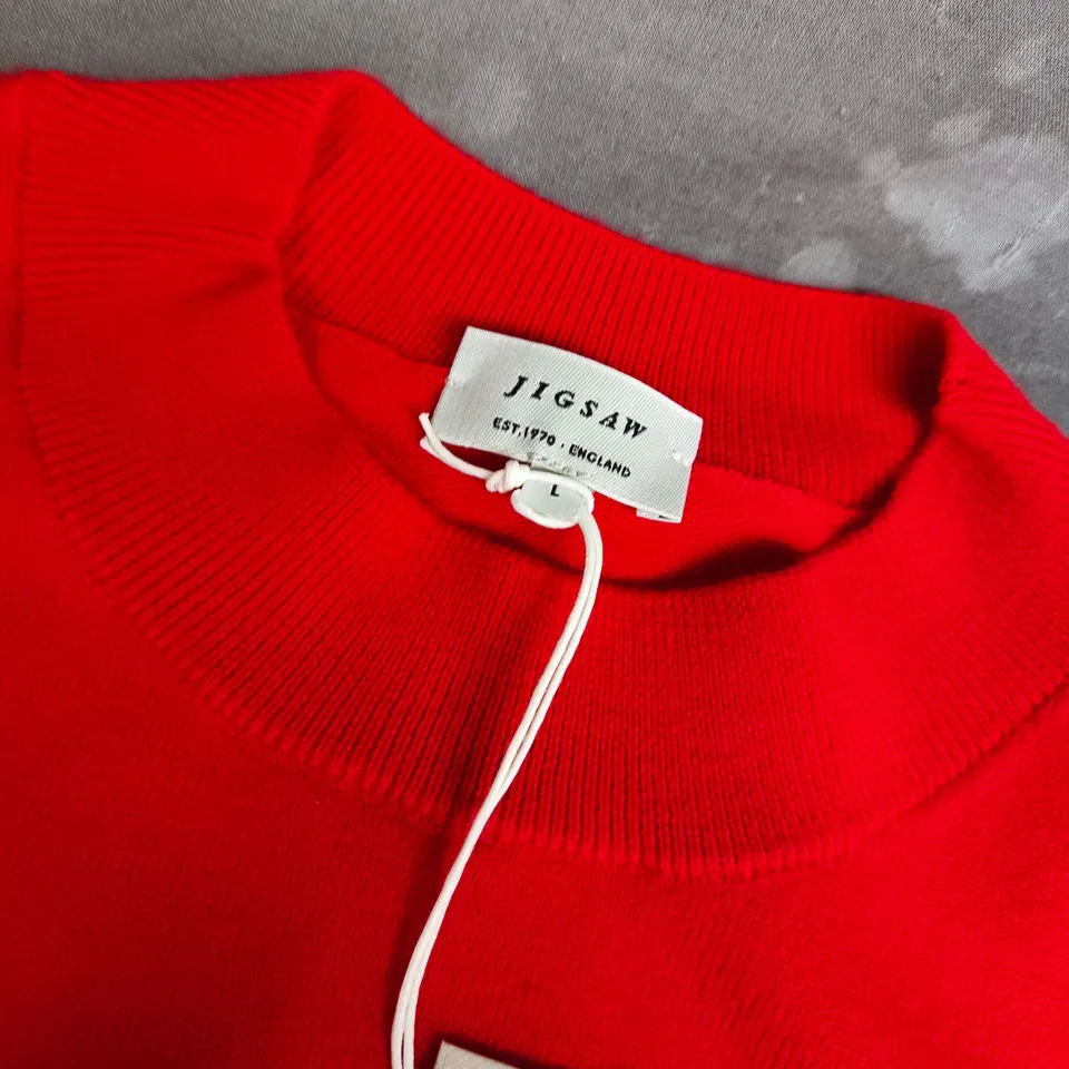 JIGSAW MERINO COCOON TANK IN RED - LARGE