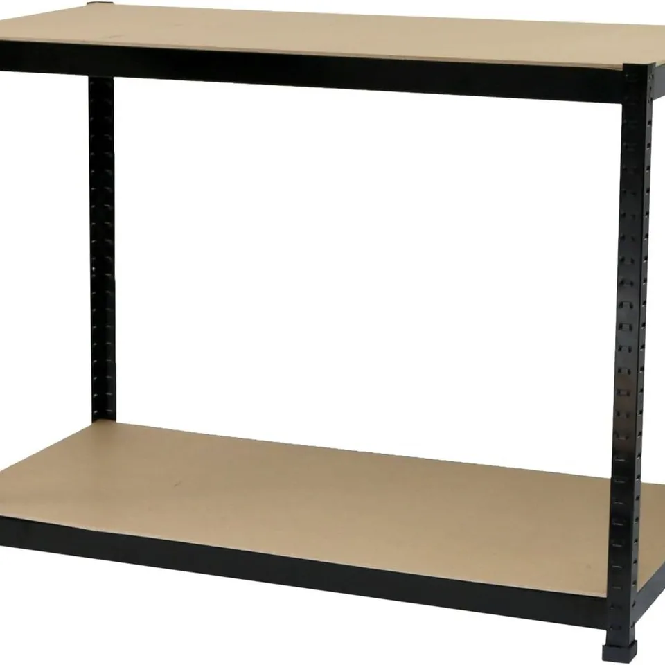 BOXED INDUSTRIAL HEAVY DUTY STEEL WORKBENCH TABLE SHELVING GARAGE SHED