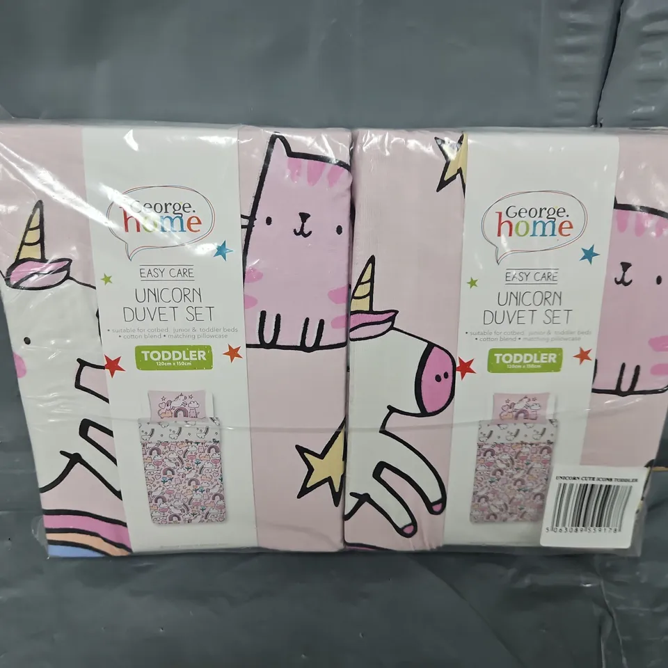 18 UNICORN DUVET SETs IN PINK MULTI - TODDLER (120X150CM)