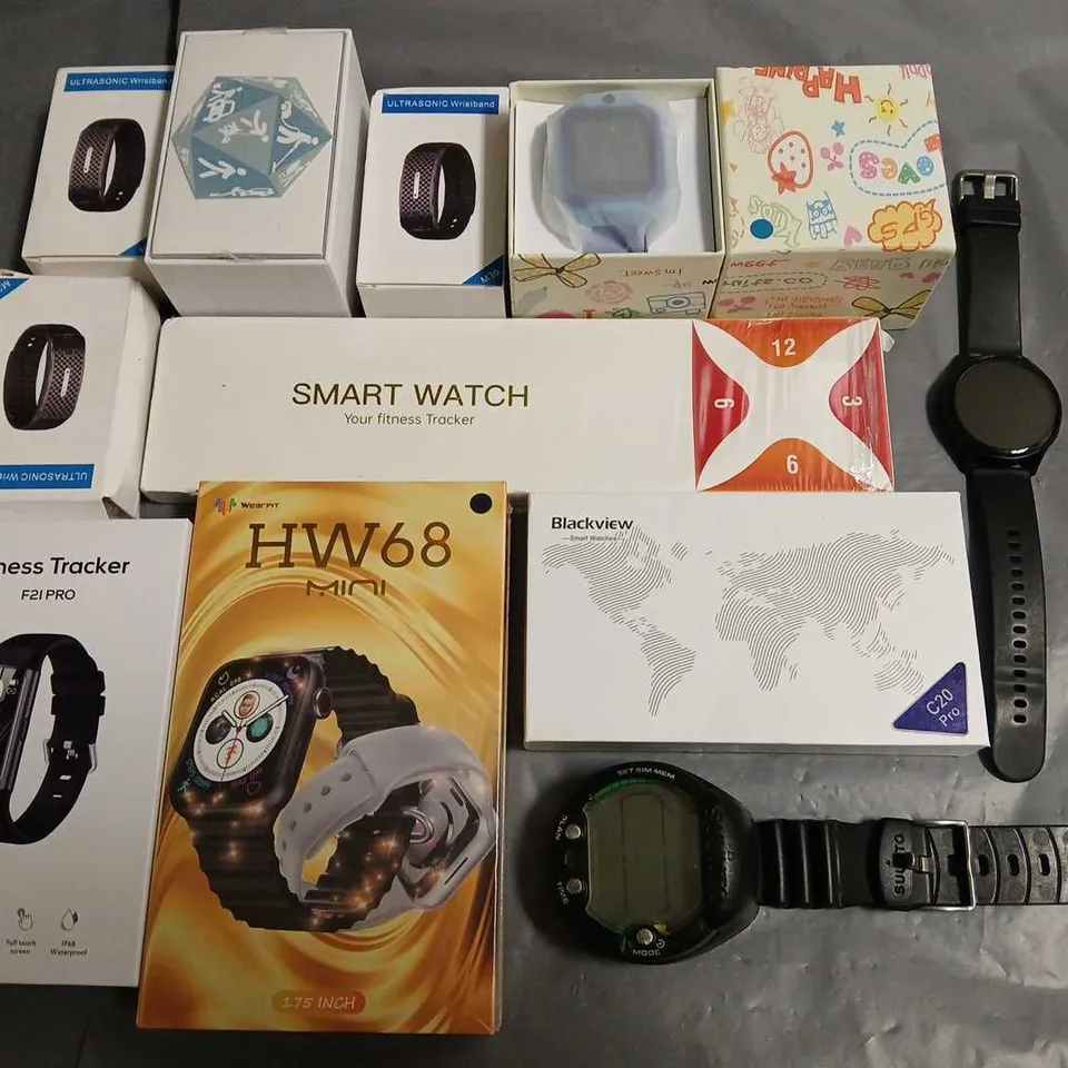 LOT OF 12 ASSORTED SMART WATCH AND ACCESSORY ITEMS 