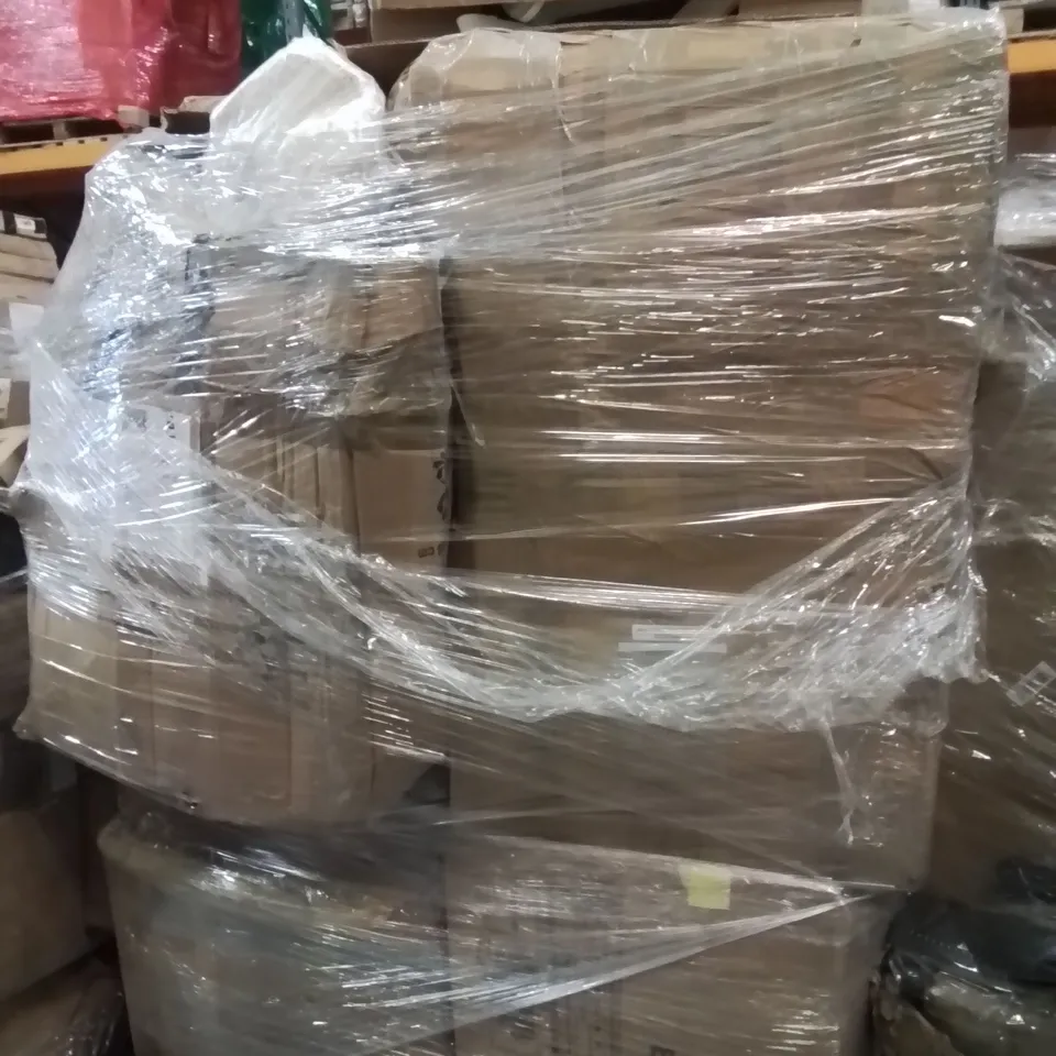 PALLET OF ASSORTED HOUSEHOLD GOODS AND PRODUCTS TO INCLUDE;OFFICE CHAIR,WHEEL HUB BEARING,WOMEN'S BAG