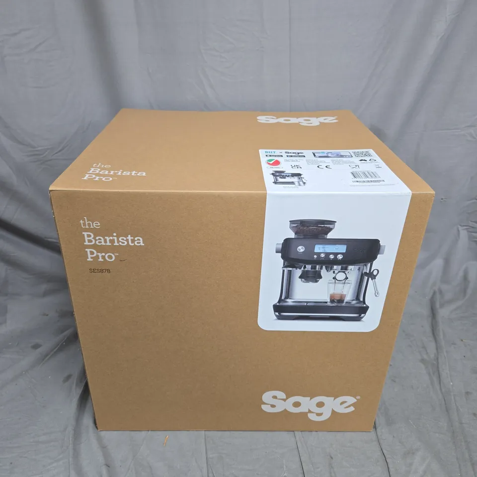 BOXED SAGE THE BARISTA PRO IN BLACK TRUFFLE