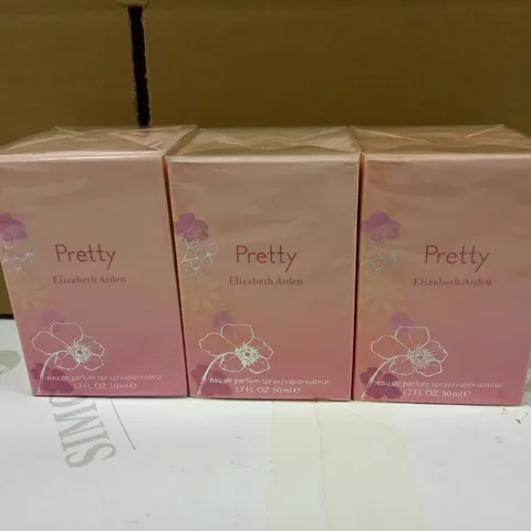 LOT OF 3 PRETTY BY ELIZABETH ARDEN EAU DE PARFUM - 50ML
