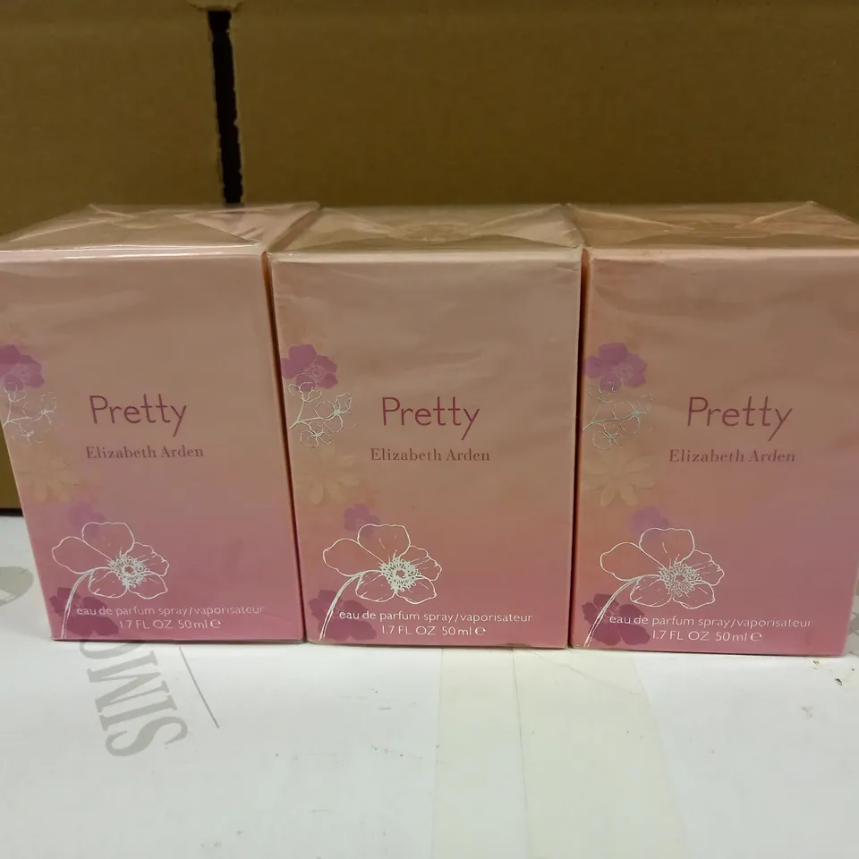 LOT OF 3 PRETTY BY ELIZABETH ARDEN EAU DE PARFUM - 50ML	