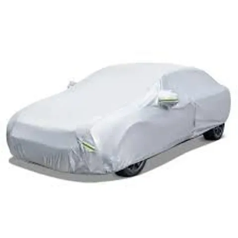 BOXED COSTWAY CAR COVER WITH ZIPPER & BAG WEATHERPROOF CAR COVER 479 X 173 X 115cm  - SILVER 