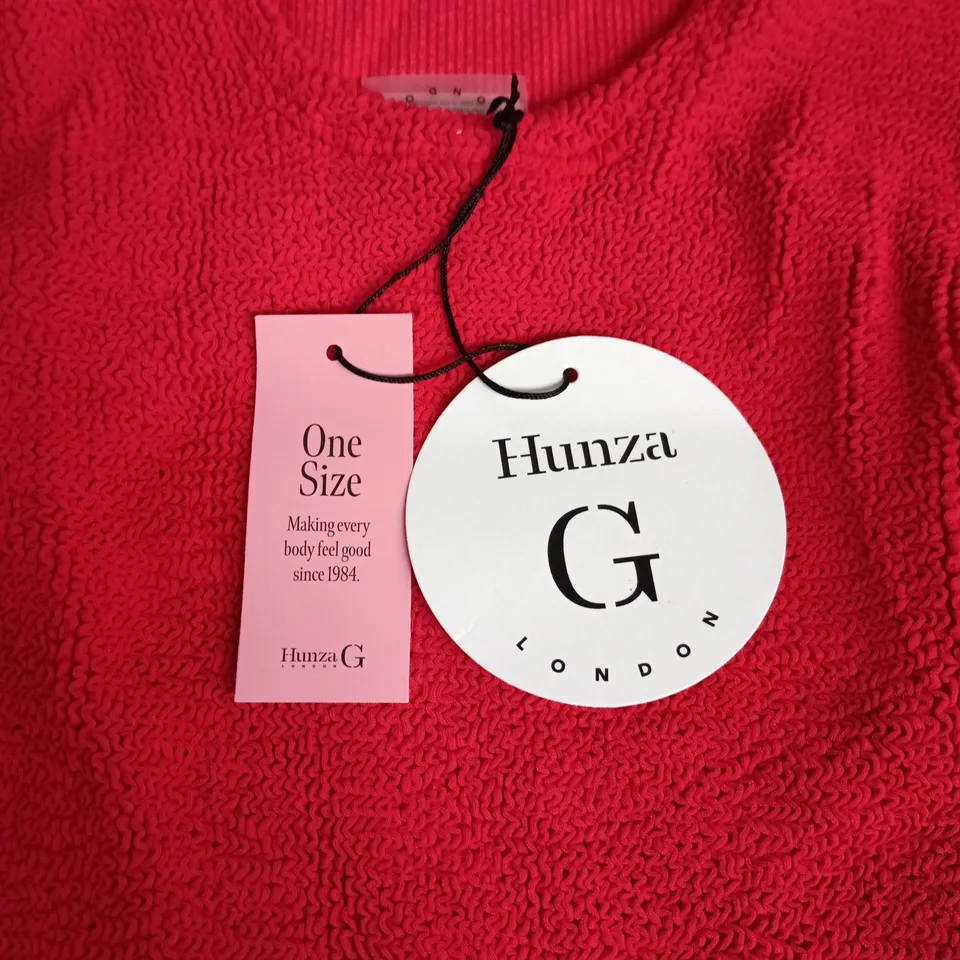 HUNZA G RED ONE SIZE SWIMSUIT