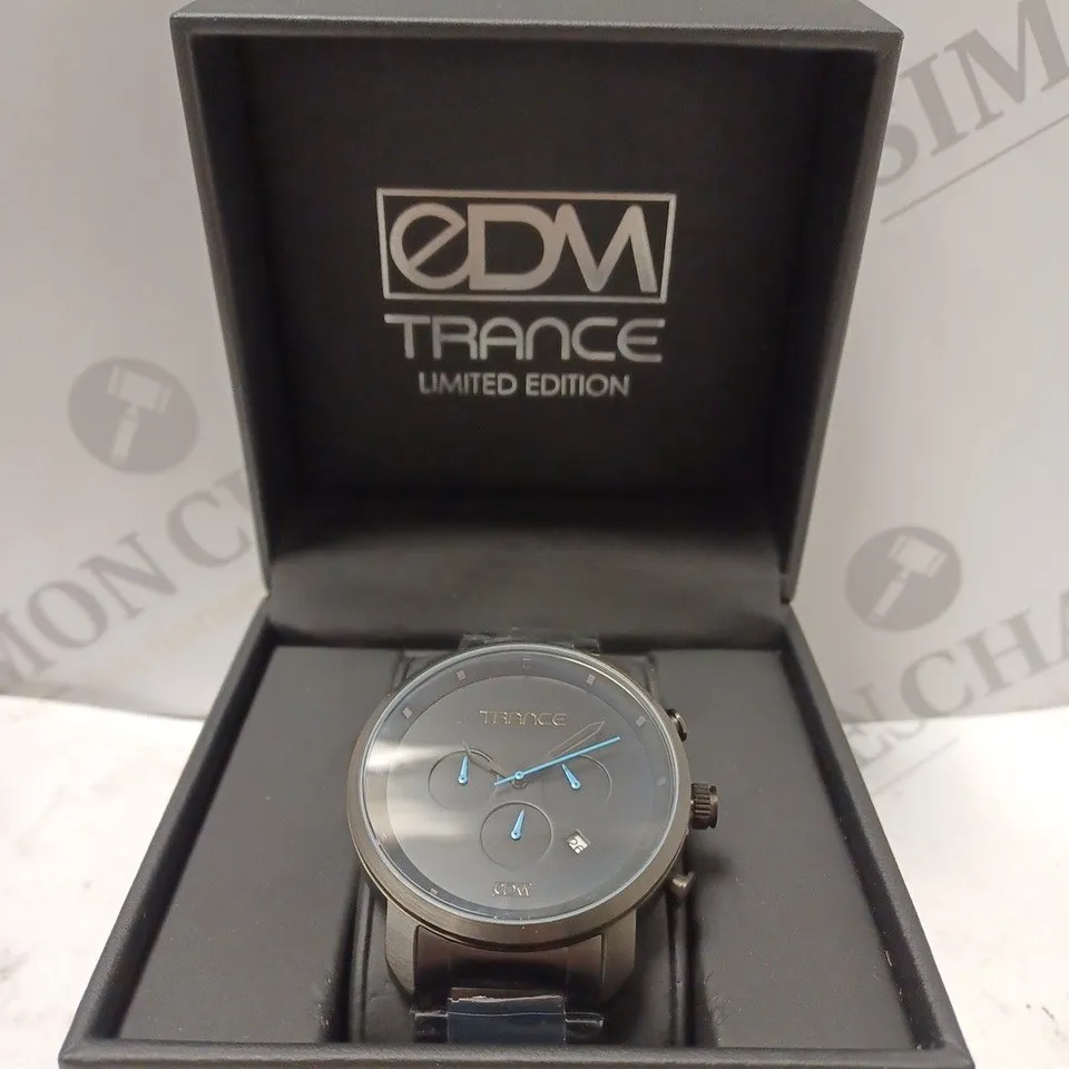 BOXED EDM TRANCED LIMITED EDITION BLACK WATCH
