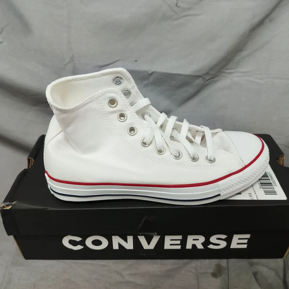BOXED CONVERSE WHITE WIDE HI-TOP TRAINERS - UK 6.5