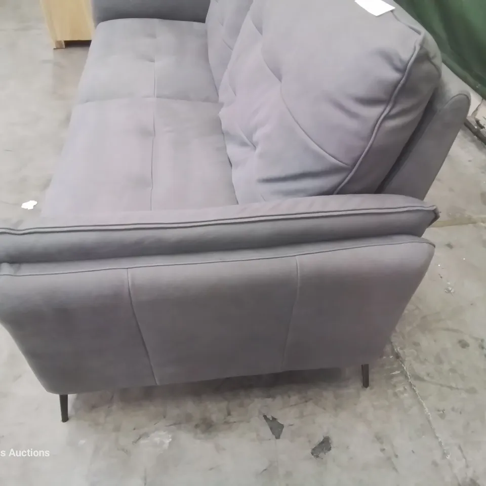 QUALITY ITALIAN DESIGNER & MANUFACTURED BOLZANO FIXED THREE SEATER SOFA DAMASCO GREY SUEDE
