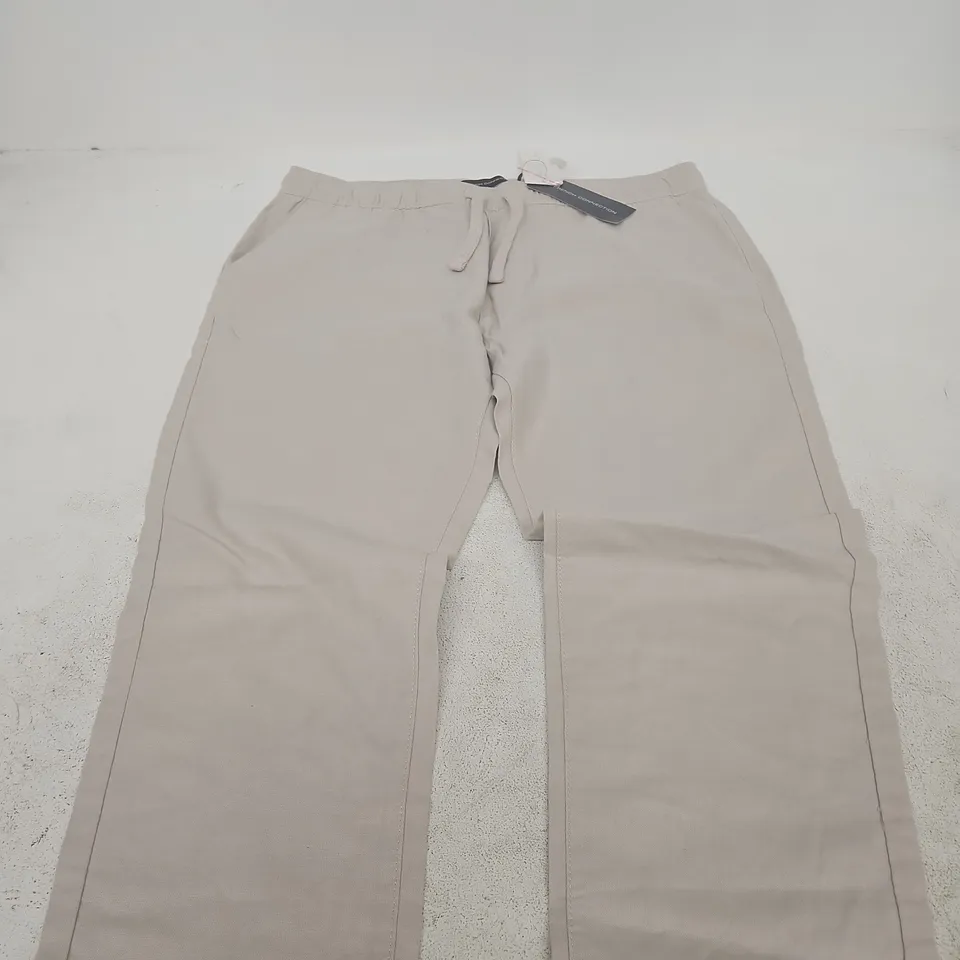 FRENCH CONNECTION BEIGE DRAWSTRING TROUSERS – SIZE M