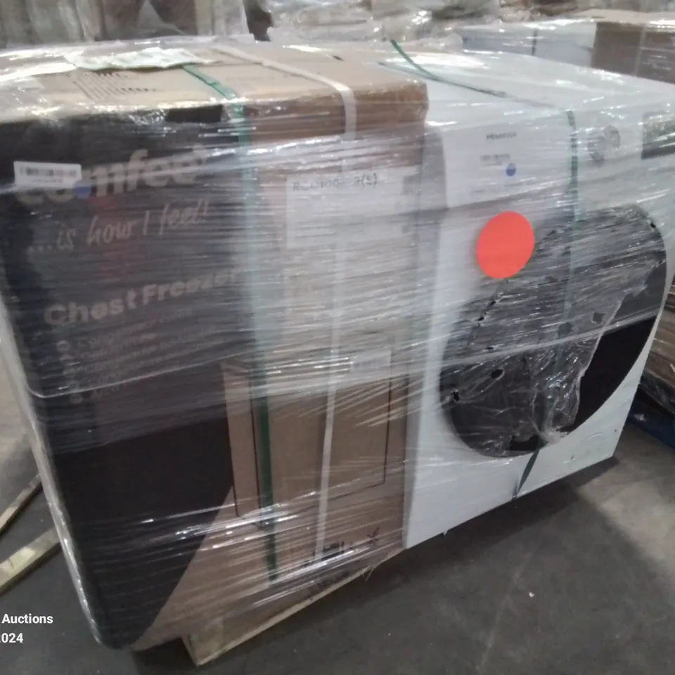 PALLET OF APPROXIMATELY 4 UNPROCESSED RAW RETURN WHITE GOODS TO INCLUDE;