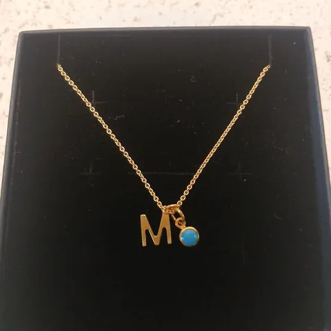 POSH TOTTY DESIGNS BIRTHSTONE & INITIAL CHARM NECKLACE STERLING SILVER