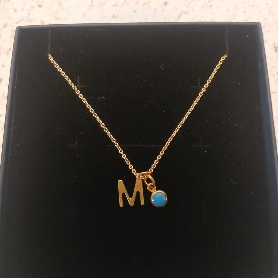 POSH TOTTY DESIGNS BIRTHSTONE & INITIAL CHARM NECKLACE STERLING SILVER