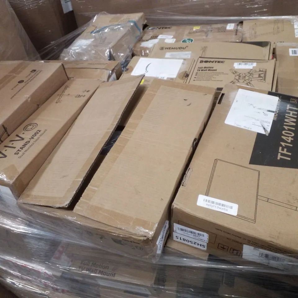 PALLET CONTAINING ASSORTED TV/MONITOR MOUNTS & BRACKETS