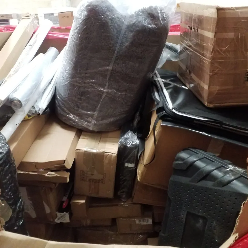 PALLET CONTAINING ASSORTED PRODUCTS INCLUDING TROLLEY CART, POP UP TENT, PLASTIC STORAGE BASKET, AIR COOLER & FLOATING SHELF