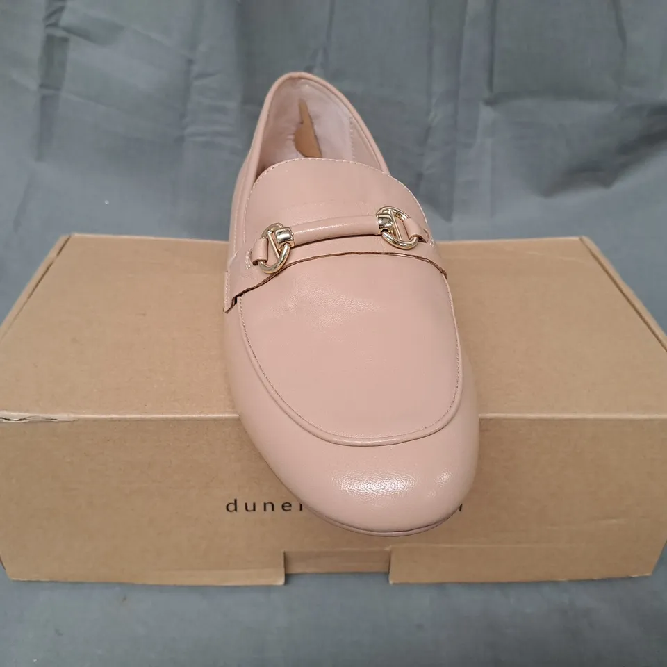 BOXED PAIR OF DUNE LONDON 510 GRANGE LOAFERS IN NUDE SIZE 8