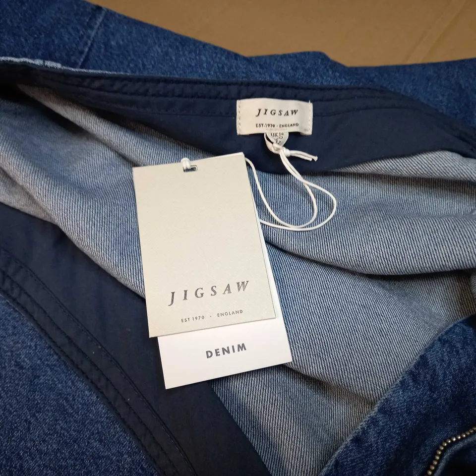 JIGSAW DENIM FRAYED HEM SKIRT - SIZE 14