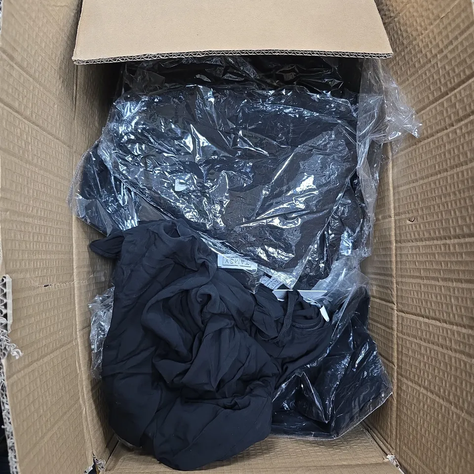 BOX OF APPROXIMATELY 25 TAMSY BLACK DRESSES 