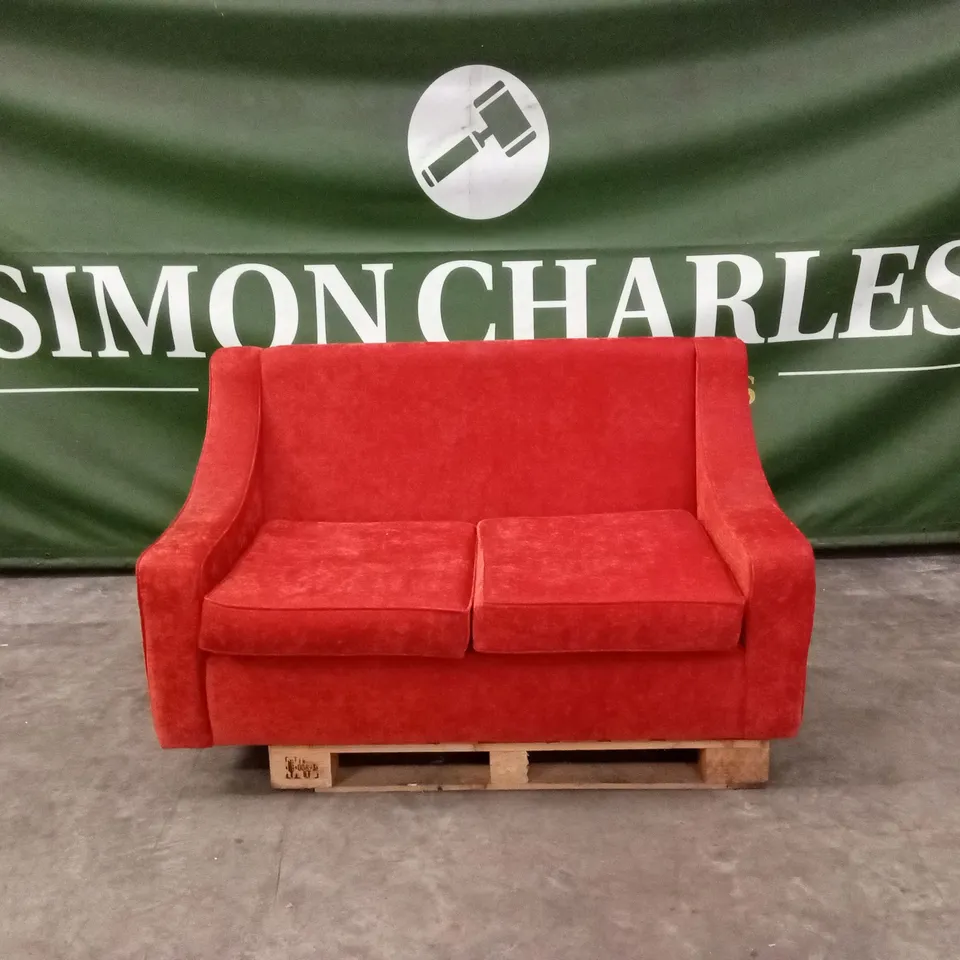 QUALITY DESIGNER 2 SEATER HIGH-BACKED FABRIC SOFA