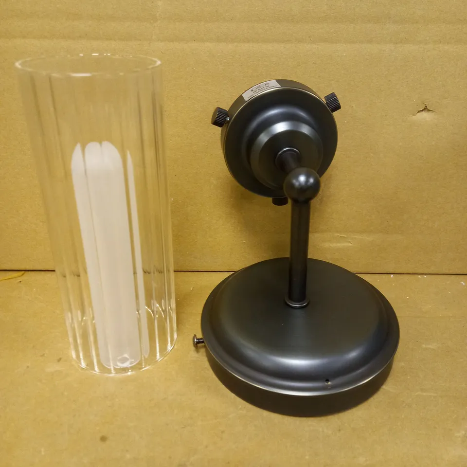 JOHN LEWIS RESTORATION GLASS BATHROOM WALL LIGHT, CLEAR GLASS SHADE, PAINTED BLACK (DARK SLATE GREY) FINISH