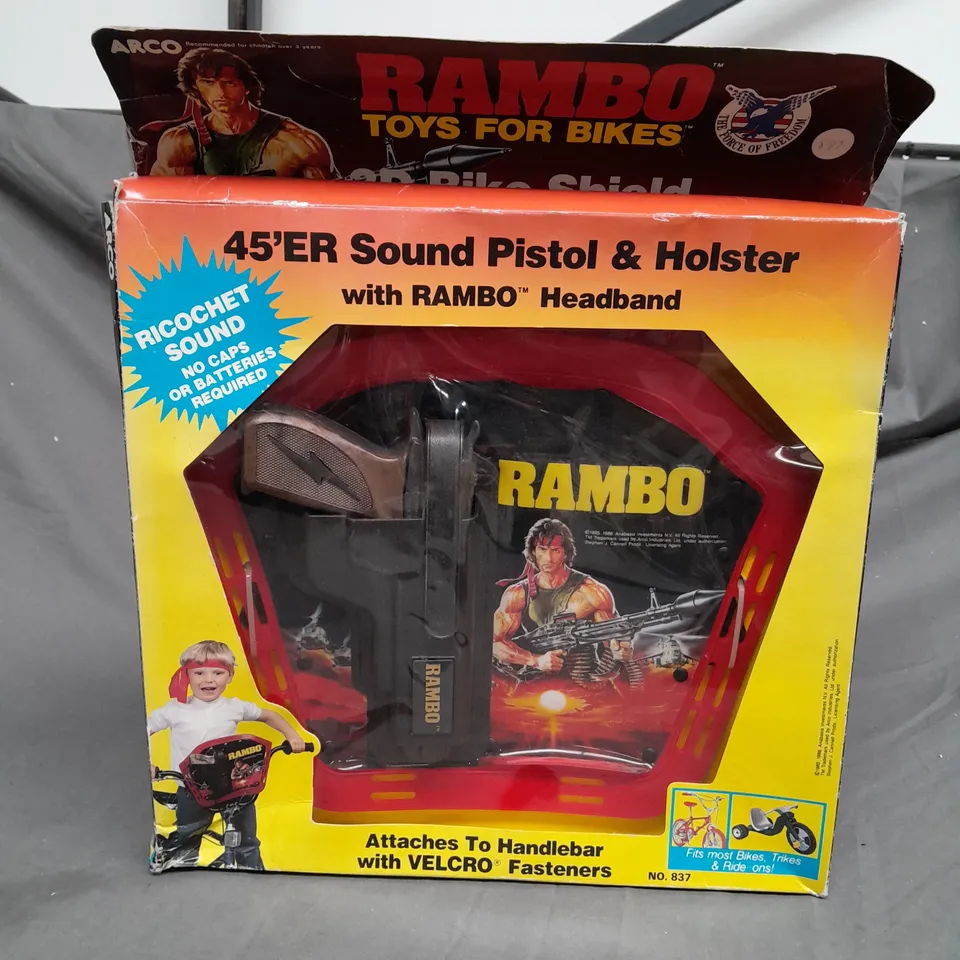 RAMBO 45'ER SOUND PISTOL AND HOLSTER WITH RAMBO HEADBAND