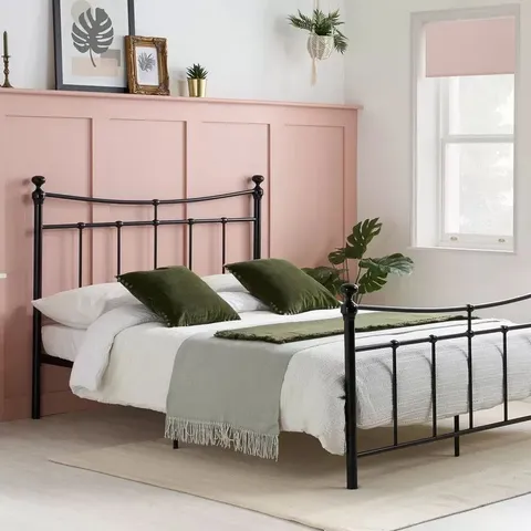 BOXED EMILY SMALL DOUBLE BLACK BED FRAME