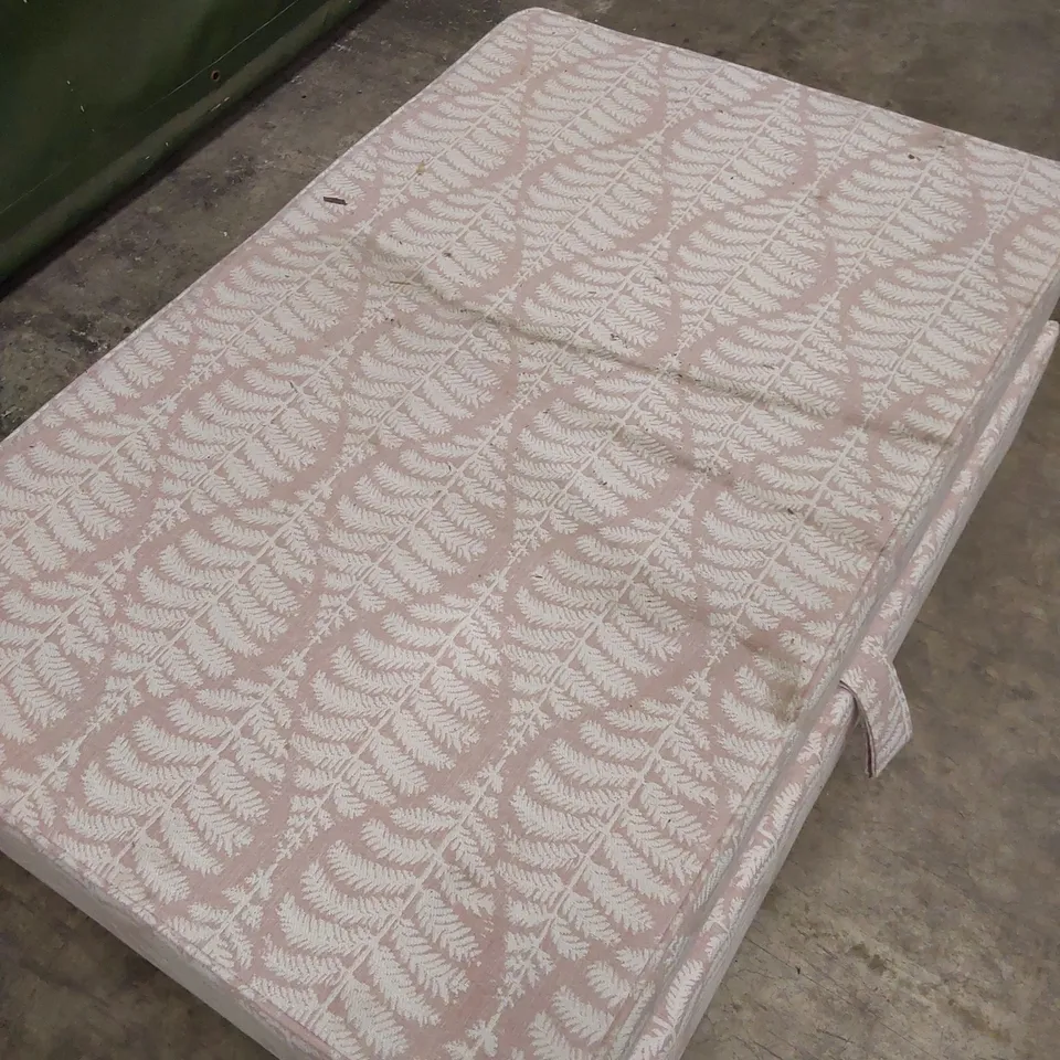 QUALITY DESIGNER FLORAL PATTERN OTTOMAN FOOTSTOOL - PINK/WHITE