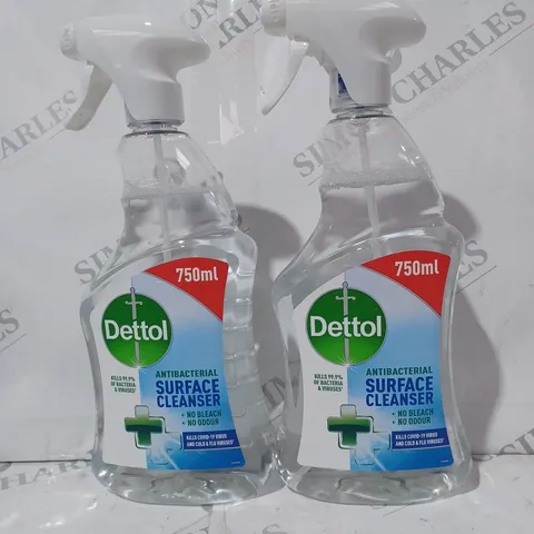 SET OF 2 DETTOL 750ML ANTIBACTERIAL SURFACE CLEANER BOTTLES