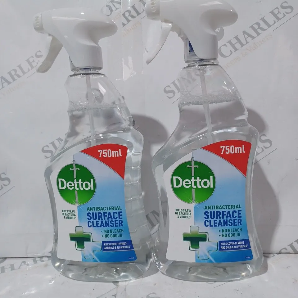 SET OF 2 DETTOL 750ML ANTIBACTERIAL SURFACE CLEANER BOTTLES