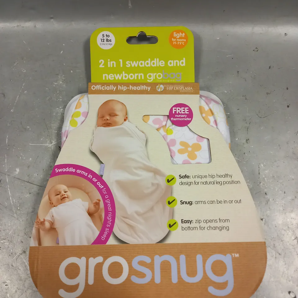 GROSNUG 2 IN 1 SWADDLE & NEWBORN GROBAG - 5-12LBS