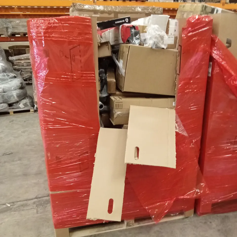 PALLET OF ASSORTED HOUSEHOLD GOODS AND PRODUCTS TO INCLUDE; FLATPACK FURNITURE ETC