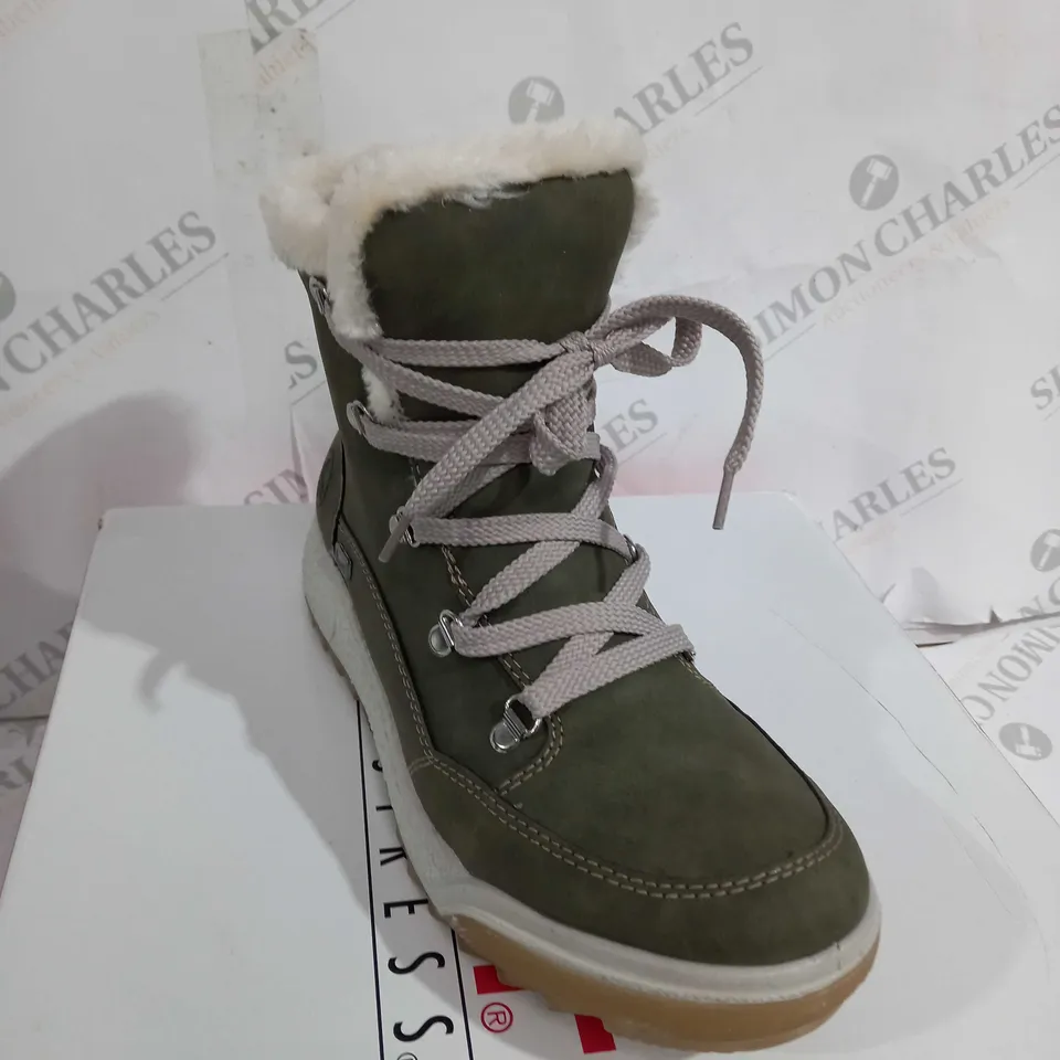 BOXED pair of RIEKER ANTISTRESS HIKING BOOTS, KHAKI - SIZE 6