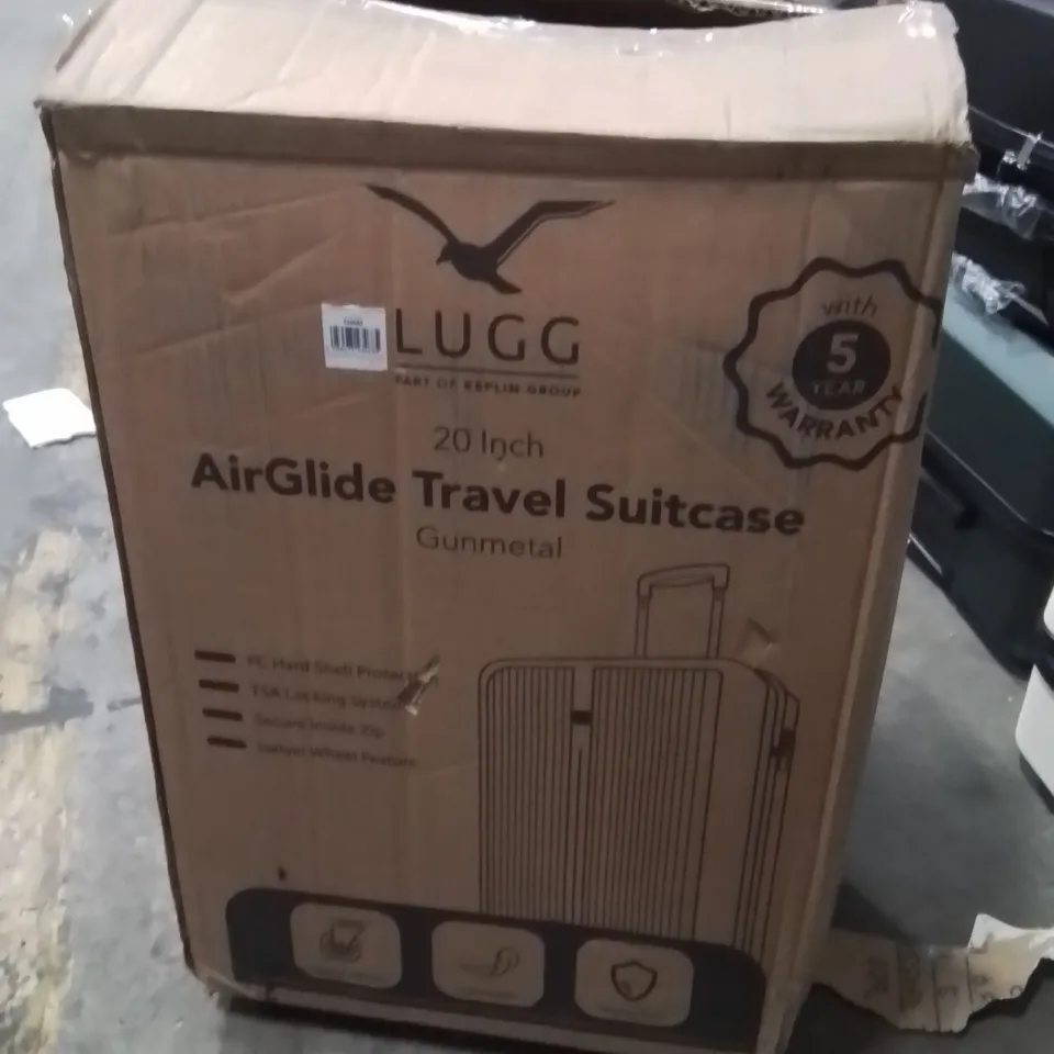 BOXED LUGG 20INCH AIRGLIDE TRAVEL SUITCASE GUNMETAL 