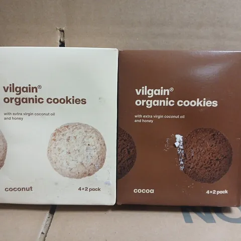 APPROXIMATELY 10 BOXES OF VILGAIN ORGANIC COOKIES TO INCLUDE COCONUT & COCOA