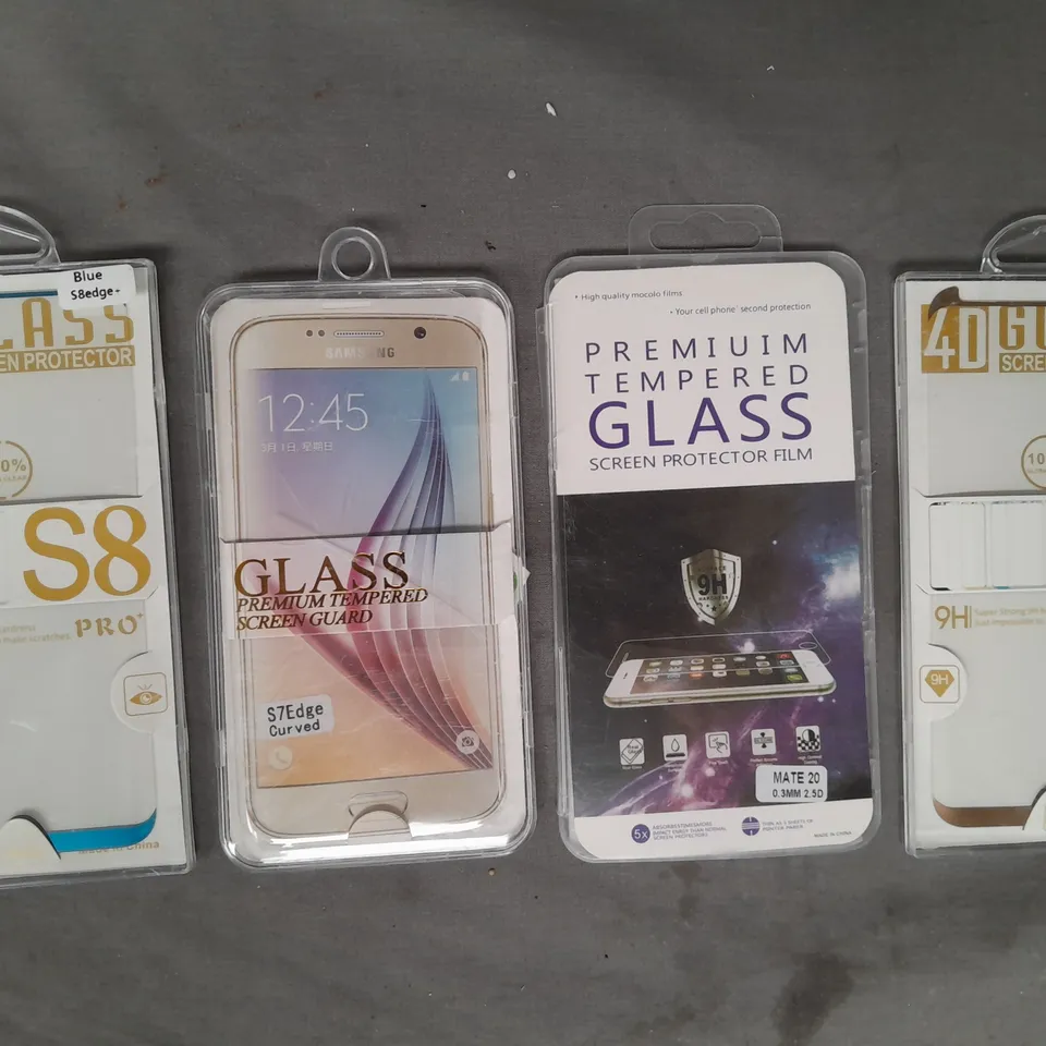 BOX OF APPROXIMATELY 50 ASSORTED MOBILE PHONE SCREEN PROTECTORS IN VARIOUS STYLES AND COLOURS FOR VARIOUS MAKES AND MODELS - COLLECTION ONLY