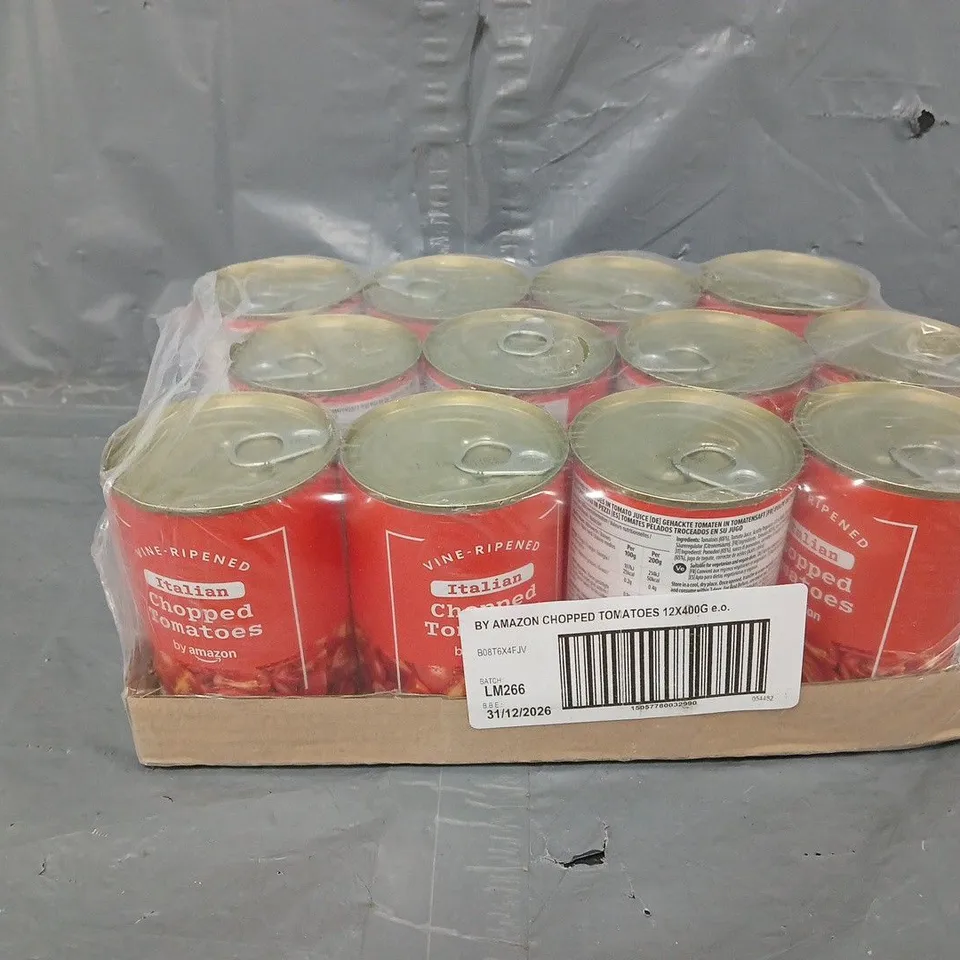 12 X 400G CHOPPED TOMATOES BY AMAZON 