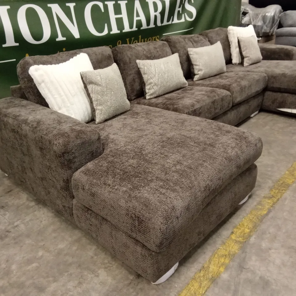 BROADGATE LARGE U-SHAPE MODULAR SOFA WITH FOOTSTOOL - MOCHA RRP £3399