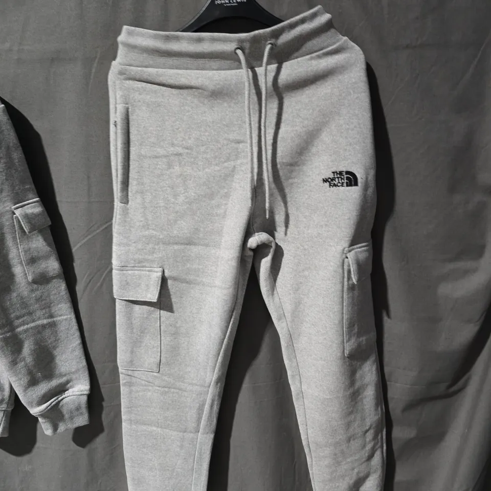 THE NORTH FACE FLEECE HOODIE + JOGGERS – GREY – HALF-ZIP – UK SMALL