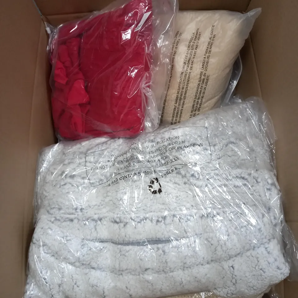 BOX OF APPROX. 50 ASSORTED CLOTHING VARYING IN SIZE/COLOUR/STYLE TO INCLUDE:  TOPS, TROUSERS, JUMPERS