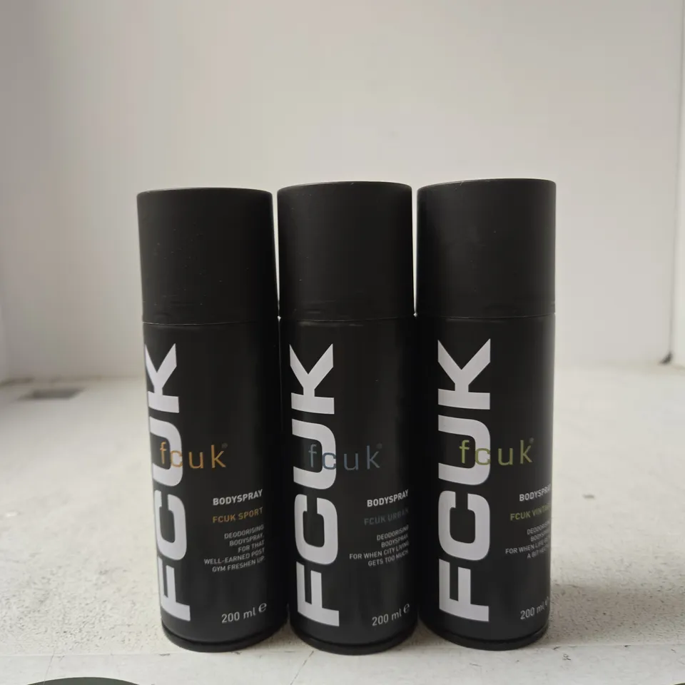 FCUK BODY SPRAY GIFT SET – ONE OF EACH (3 X 200ML)