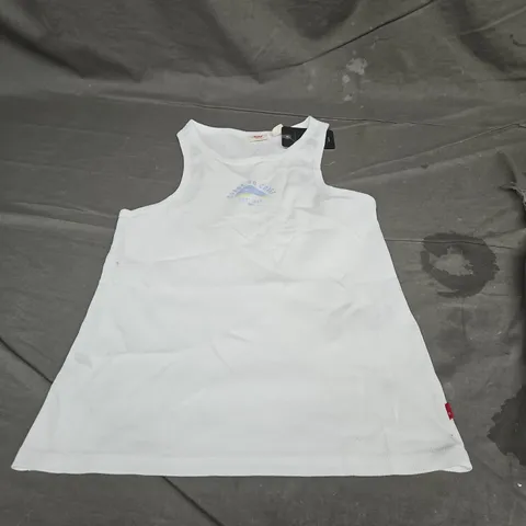 LEVI'S RIBBED TANK IN WHITE SIZE L