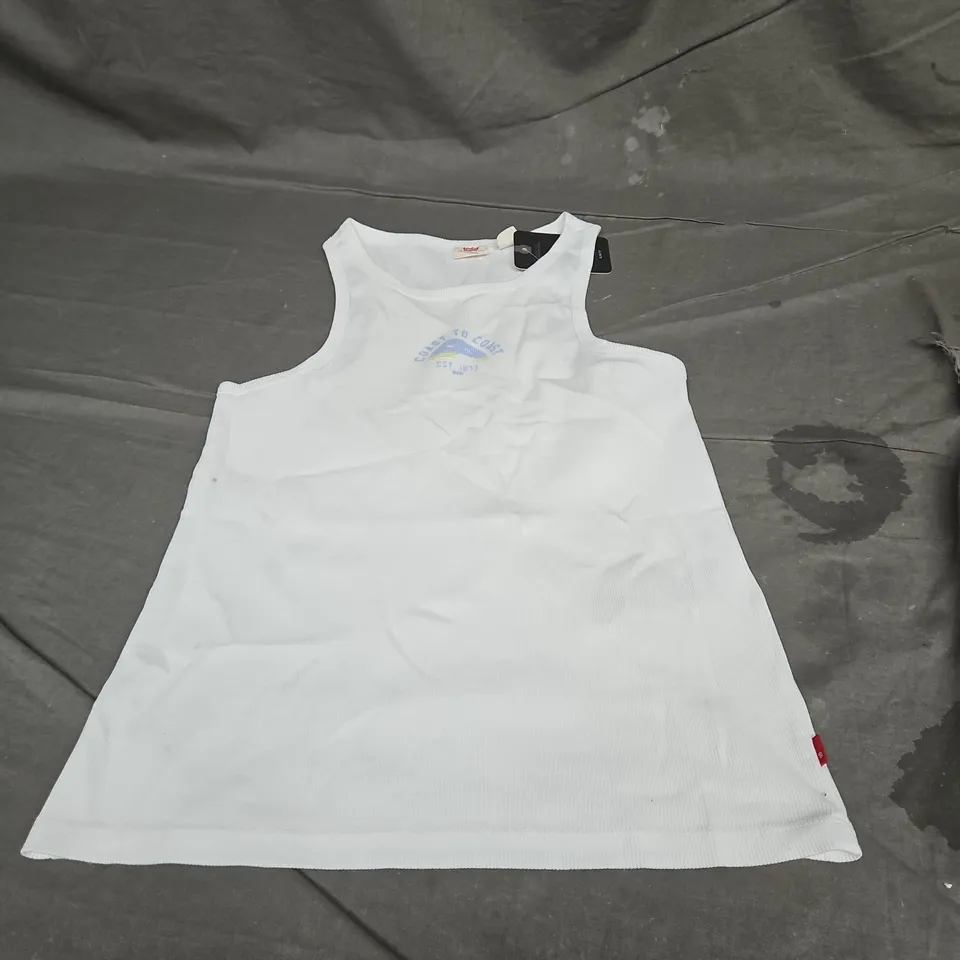 LEVI'S RIBBED TANK IN WHITE SIZE L