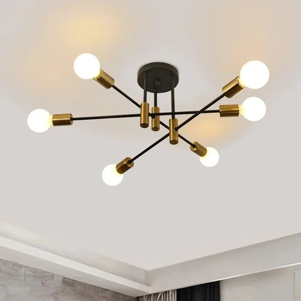 BOXED LEOPARDUS 6-LIGHT 62CM SPUTNIK SEMI FLUSH MOUNT