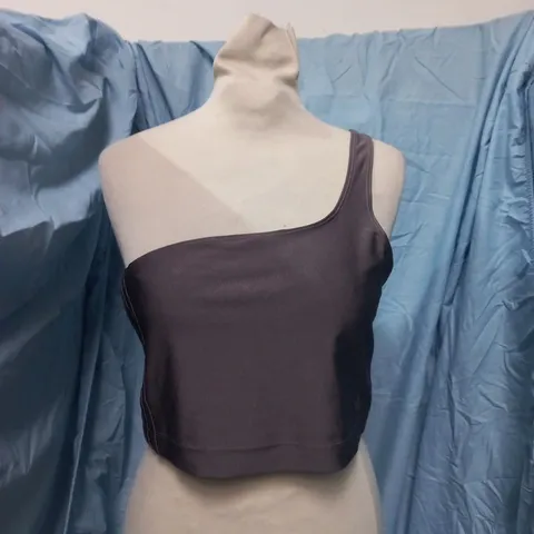 ADIDAS WOMENβS ONE-SHOULDER SPORTS TOP β DARK BROWN, UK M (12β14) β ADIDAS ORIGINALS