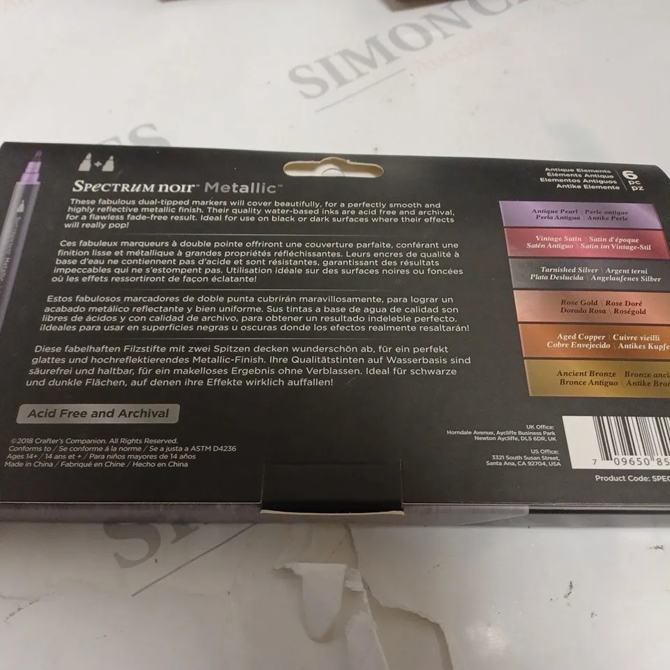 5 X BOXED SPECTRUM NOIR - METALLIC MARKERS (6PK)