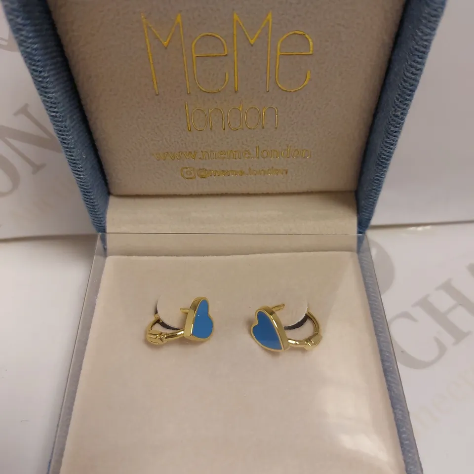 BOXED MEME LONDON GOLD EFFECT LOOP EARRINGS