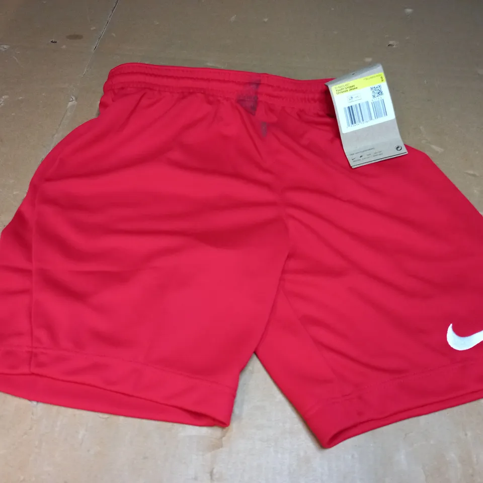 NIKE PARK III JUNIOR FOOTBALL SHORTS - RED - SMALL