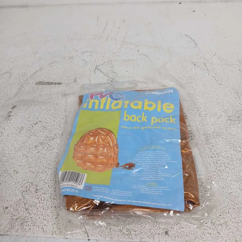 SET OF APPROXIMATELY 18 MAXIM PVC INFLATABLE BACK PACK GOLD